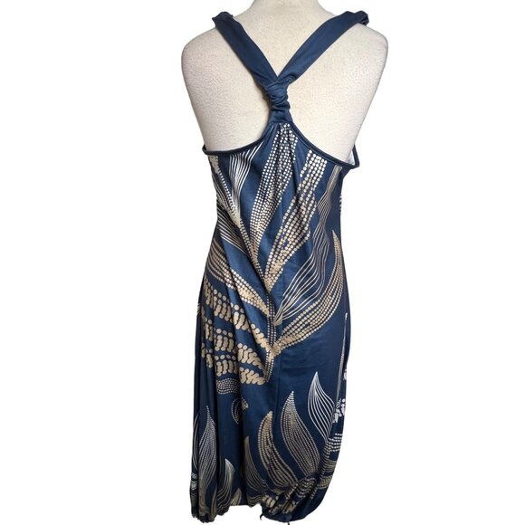 Summer Midi Blue White Tan Lantern Legs Parachute Oversized Baggy Boho - Picture 7 of 12